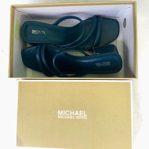 Michael Kors Teal strappy low heel leather sandals